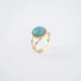 Amazonite pastille gold ring - Zag Bijoux