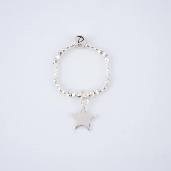 Silver star elastic ring -...