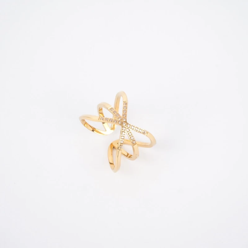 Croisette gold ring - Zag Bijoux