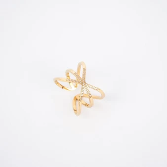 Croisette gold ring - Zag Bijoux