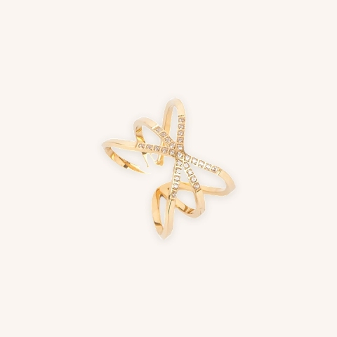 Croisette gold ring - Zag Bijoux