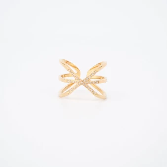 Croisette gold ring - Zag Bijoux