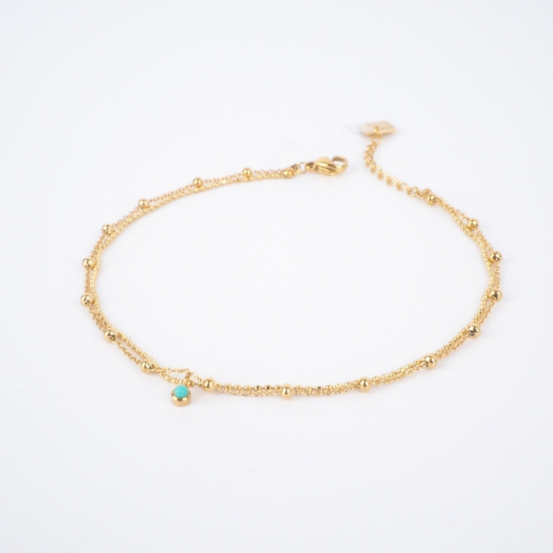 Chaine de cheville Naila en acier or jaune - Zag Bijoux