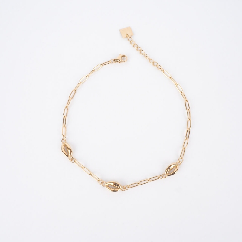 Chaine de cheville Sanae en acier or jaune - Zag Bijoux
