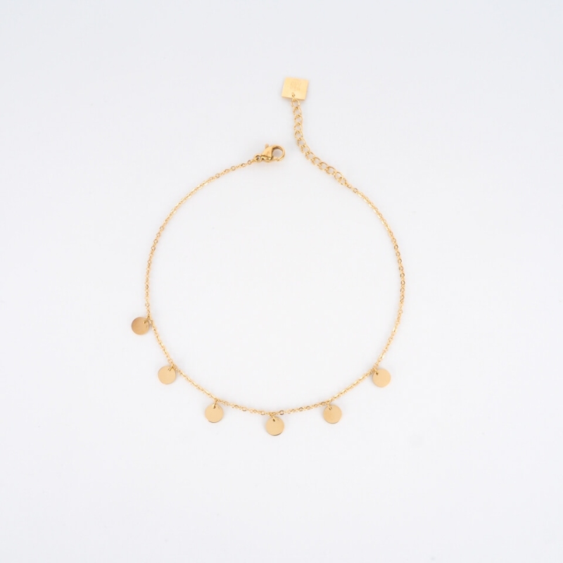 Chaine de cheville Helena en acier or jaune - Zag Bijoux