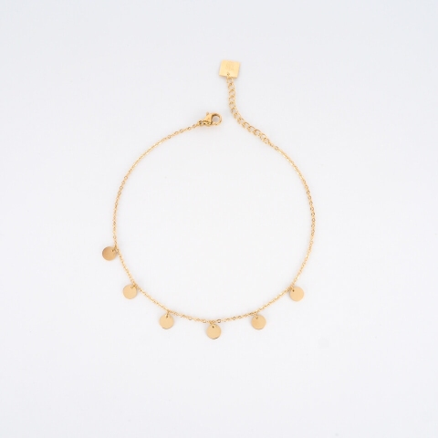 Chaine de cheville Helena en acier or jaune - Zag Bijoux