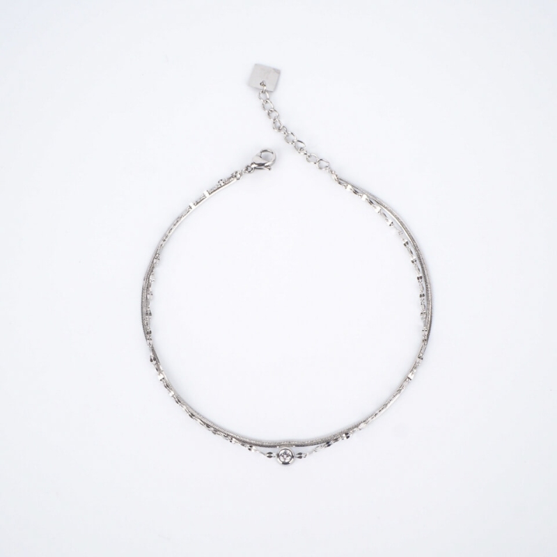Ayla silver anklet chain - Zag Bijoux