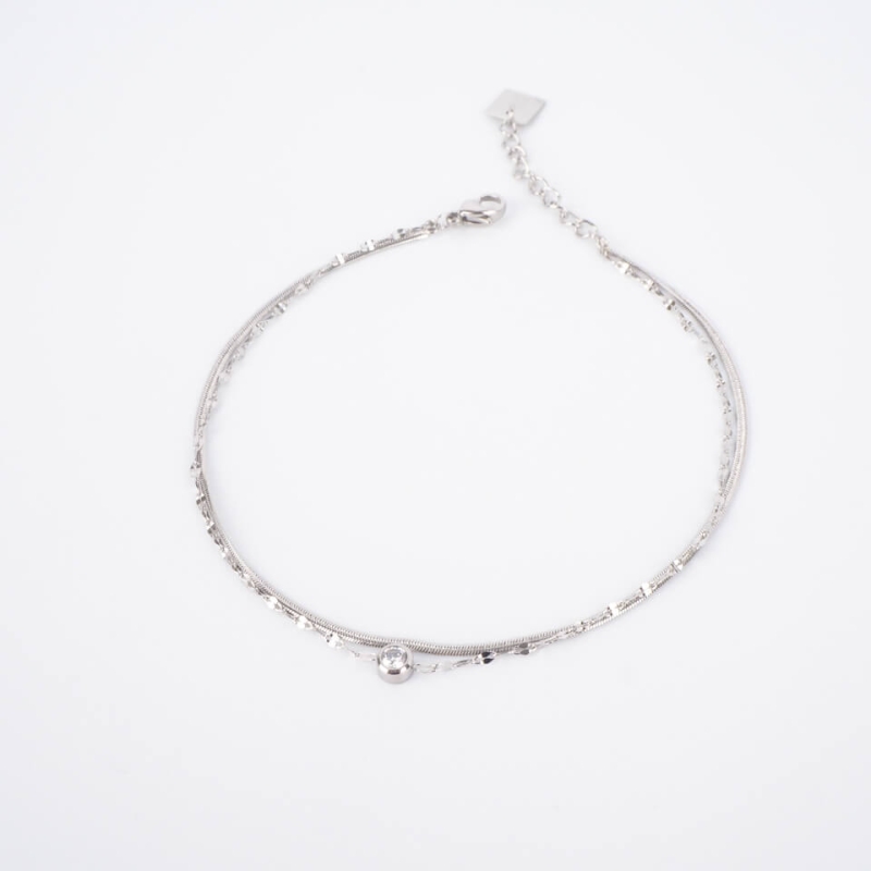 Ayla silver anklet chain - Zag Bijoux