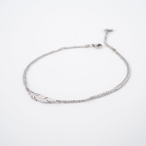 Chaine de cheville Plume en acier - Zag Bijoux
