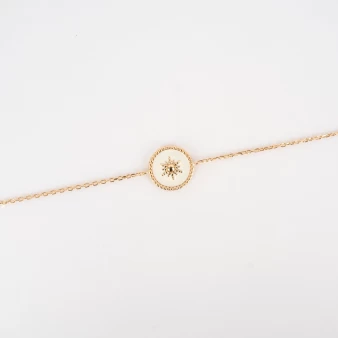 Gold white enamelled sun bracelet - Pomme Cannelle