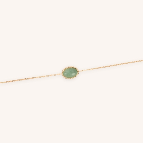 Bracelet médaille aventurine or - Pomme Cannelle