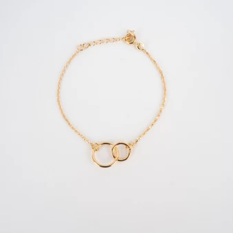 Bracelet double cercle en plaqué or - Pomme Cannelle