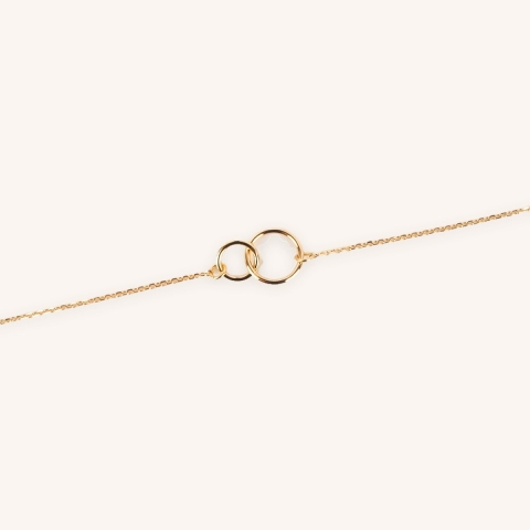 Bracelet double cercle en plaqué or - Pomme Cannelle