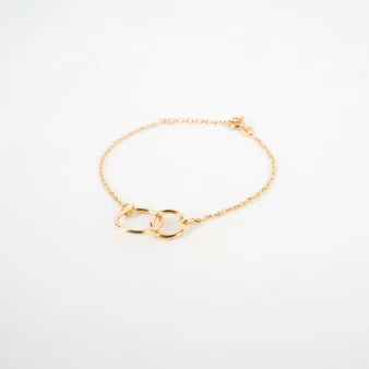 Bracelet double cercle en plaqué or - Pomme Cannelle