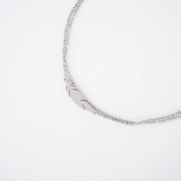 Feather silver anklet chain...