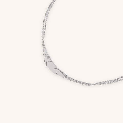 Chaine de cheville Plume en acier - Zag Bijoux
