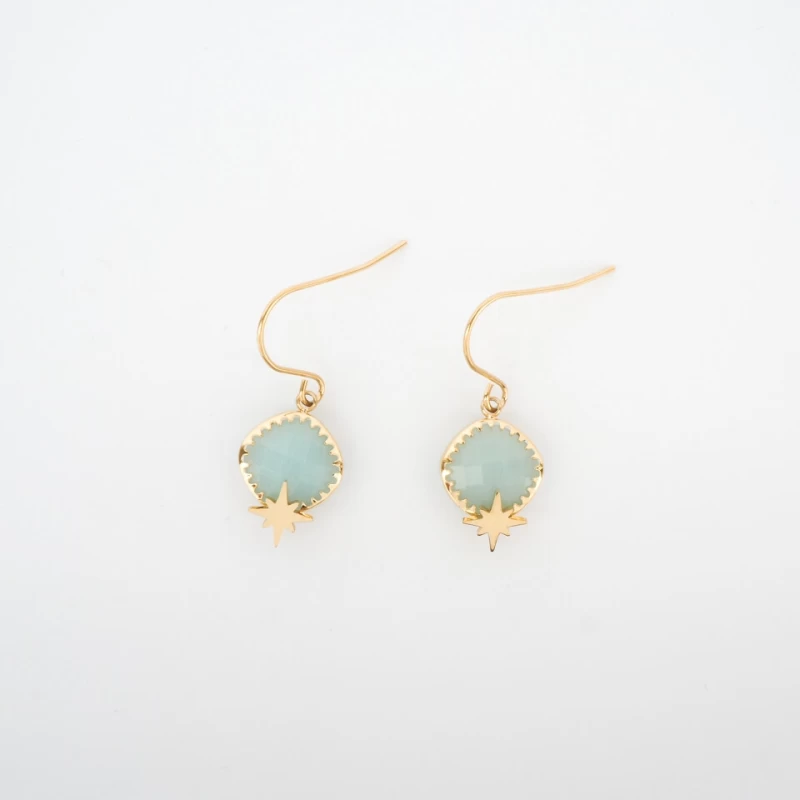 Horizon turquoise gold earrings - Zag Bijoux