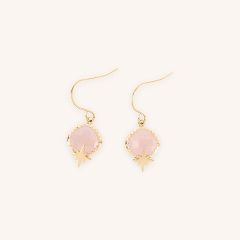 Boucles d'oreilles Horizon rose en acier or - Zag Bijoux
