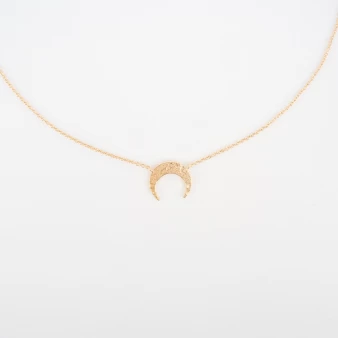 Brushed moon necklace in gold plated - Pomme Cannelle