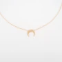 Brushed moon necklace in gold plated - Pomme Cannelle