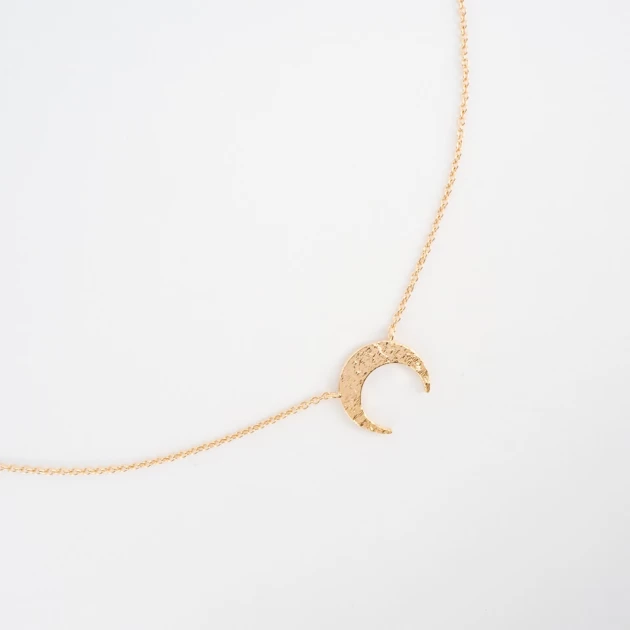 Brushed moon necklace in gold plated - Pomme Cannelle
