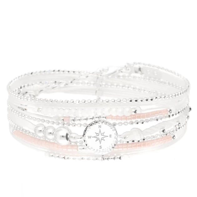 Pink white compass bracelet...