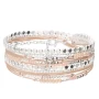 Moorea double wrap beige pink bracelet - Doriane Bijoux