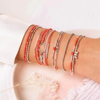 Heaven coral elastic bracelet - Doriane Bijoux
