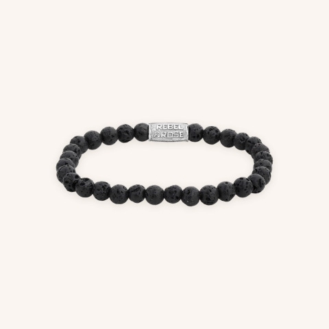 Black Moon 6mm stone bracelet - Rebel & Rose