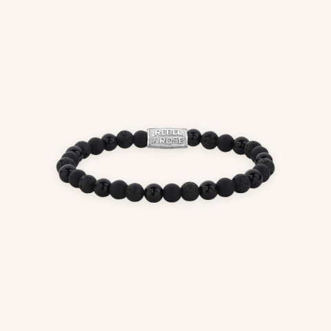 Black Rocks 6mm stone bracelet - Rebel & Rose