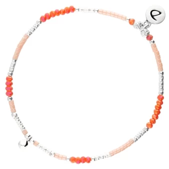 Bracelet élastique Paros rose corail - Doriane Bijoux