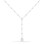 Chain tie silver long necklace - Doriane Bijoux