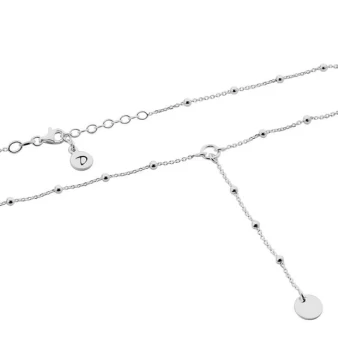 Chain tie silver long necklace - Doriane Bijoux