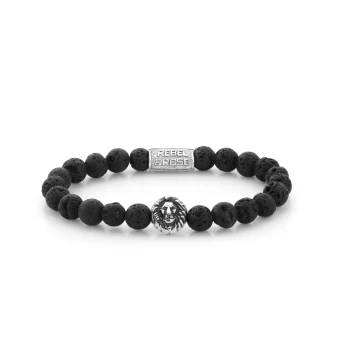 Black Moon lion head stone bracelet - Rebel & Rose