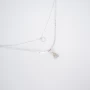 Double chain necklace with tassel circle - Doriane Bijoux
