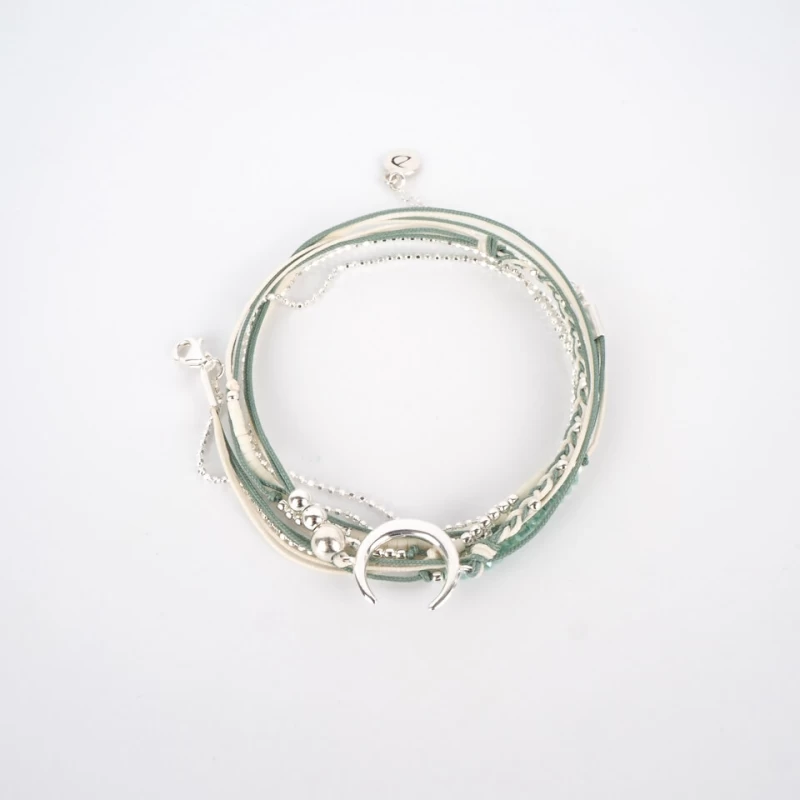 Bracelet Moonlight vert-blanc - Doriane Bijoux
