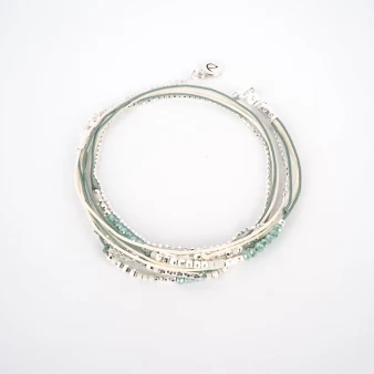 Bracelet Atlanta vert blanc - Doriane Bijoux
