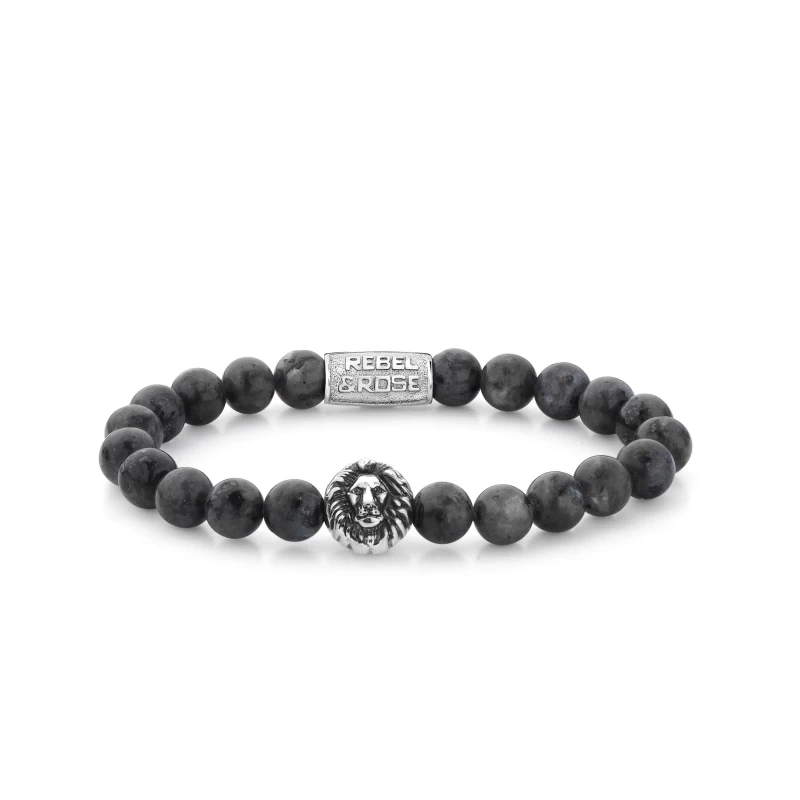 Grey Seduction lion head stone bracelet - Rebel & Rose