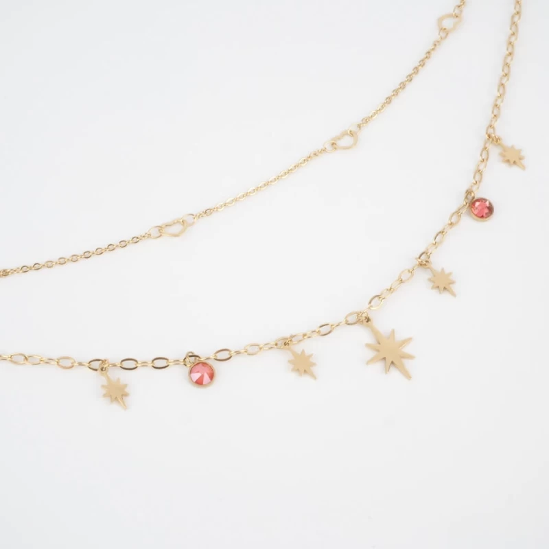 Salvador Multirang necklace coral gold - Bohm Paris