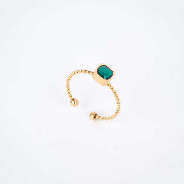 Golden green Amael ring -...