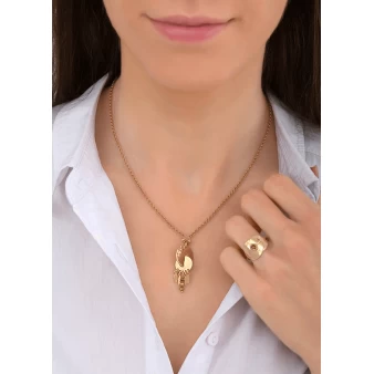 Bohemian golden pendant necklace - Satellite Paris