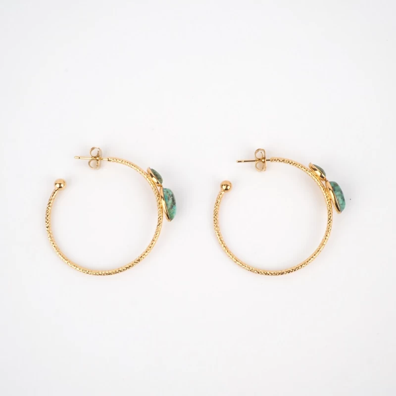 Gold hoop jasper laureline  - Aurélie Joliff