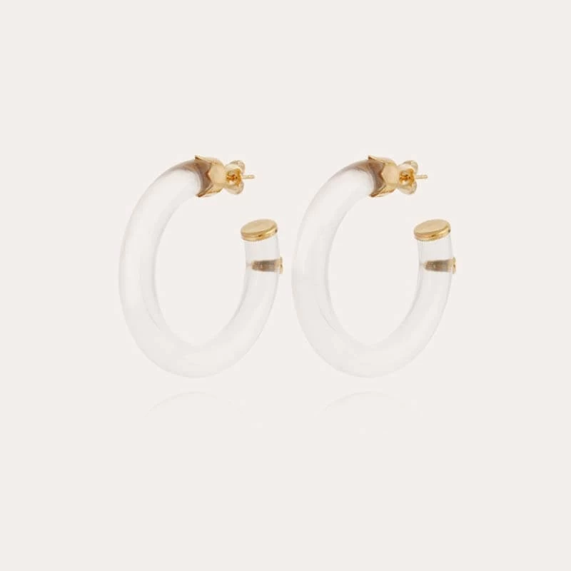 Caftan hoops MM acetate transparent gold - Gas bijoux