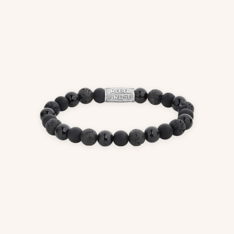 Black Rocks 8mm bracelet - Rebel & Rose