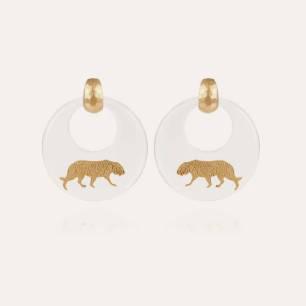 Tiger gold earrings acetate...