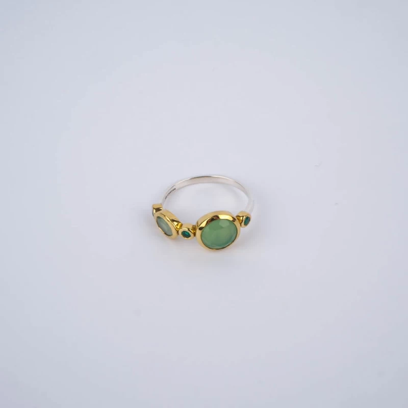 Bague ethnique Fortune verte en argent - Canyon Bague ethnique Fortune verte en argent - Canyon
