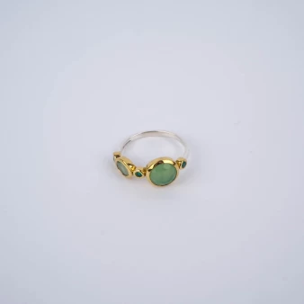 Green Fortune ethnic ring in silver - Canyon