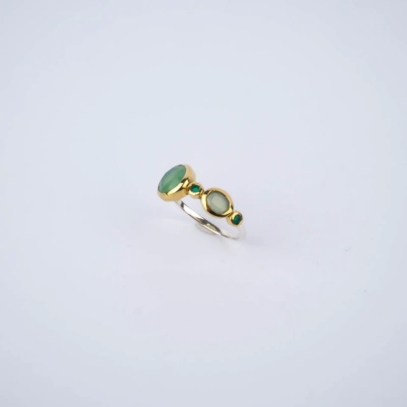 Bague ethnique Fortune verte en argent - Canyon Bague ethnique Fortune verte en argent - Canyon