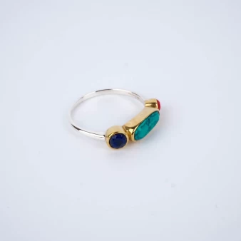 Thalie turquoise ethnic ring in silver - Canyon