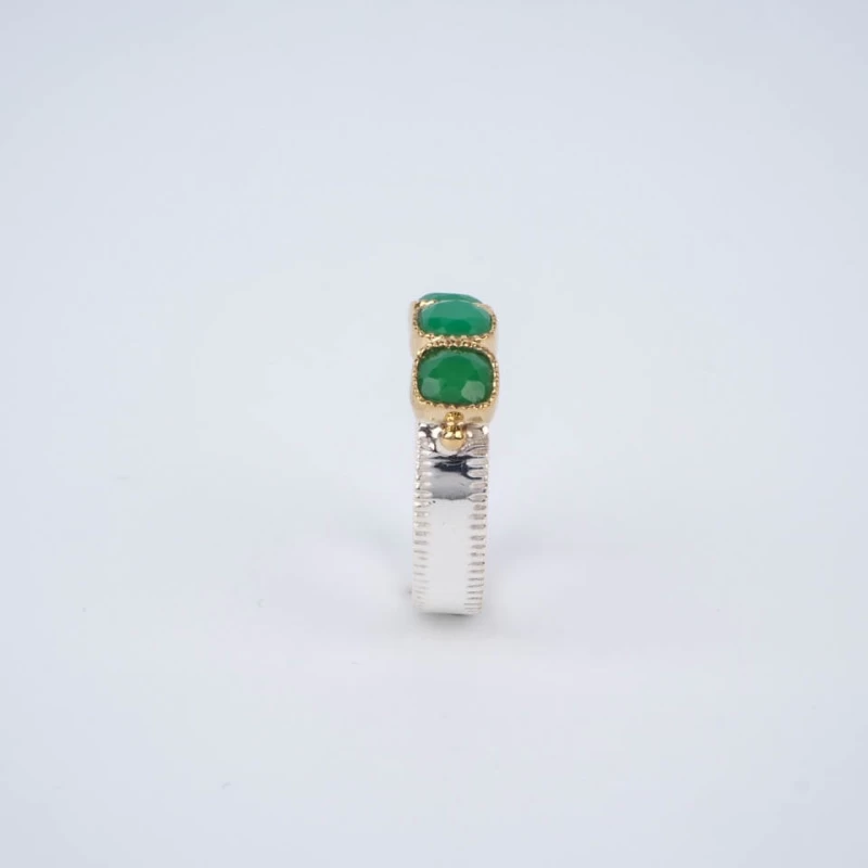 Bague ethnique Uma verte en argent - Canyon Bague ethnique Uma verte en argent - Canyon
